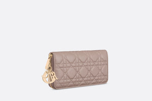 Lady Dior Voyageur Wallet • Warm Taupe Cannage Lambskin