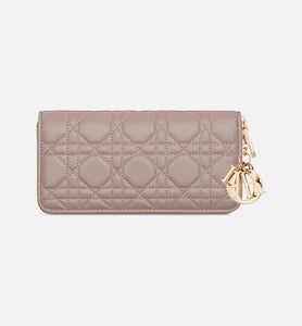 Lady Dior Voyageur Wallet • Warm Taupe Cannage Lambskin