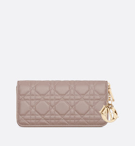 Lady Dior Voyageur Wallet • Warm Taupe Cannage Lambskin