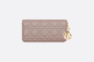 Lady Dior Voyageur Wallet • Warm Taupe Cannage Lambskin