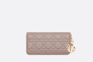 Lady Dior Voyageur Wallet • Warm Taupe Cannage Lambskin