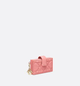 Lady Dior 5-Gusset Card Holder • Light Pink Cannage Lambskin