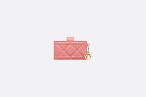 Lady Dior 5-Gusset Card Holder • Light Pink Cannage Lambskin