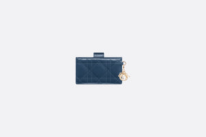 Lady Dior 5-Gusset Card Holder • Pastel Midnight Blue Patent Cannage Calfskin