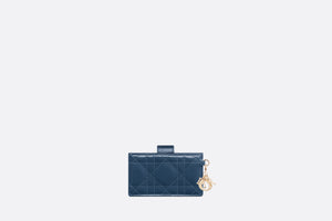 Lady Dior 5-Gusset Card Holder • Pastel Midnight Blue Patent Cannage Calfskin