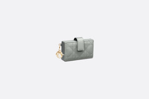 Lady Dior 5-Gusset Card Holder • Gray Stone Patent Cannage Calfskin