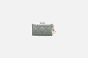 Lady Dior 5-Gusset Card Holder • Gray Stone Patent Cannage Calfskin