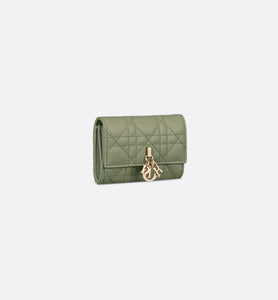 XS Miss Dior Wallet • Pastel Peyote Green Cannage Lambskin