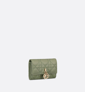 XS Miss Dior Wallet • Pastel Peyote Green Cannage Lambskin