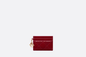 Lady Dior Five-Slot Card Holder • Cherry Red Patent Cannage Calfskin