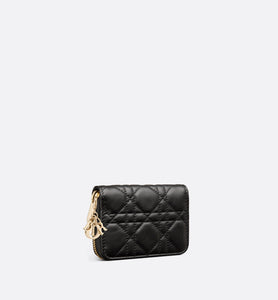 Small Lady Dior Voyageur Coin Purse • Black Cannage Lambskin