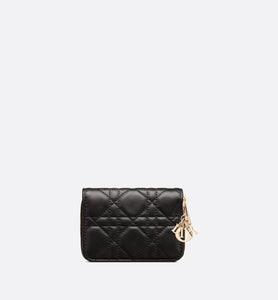 Small Lady Dior Voyageur Coin Purse • Black Cannage Lambskin