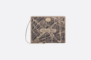 30 Montaigne Medium Pouch • Beige and Black Plan de Paris Jacquard