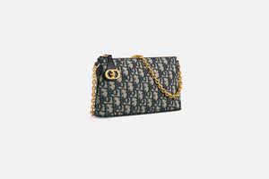 30 Montaigne Mini Shoulder Bag • Blue Dior Oblique Jacquard