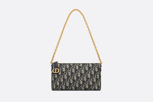 30 Montaigne Mini Shoulder Bag • Blue Dior Oblique Jacquard