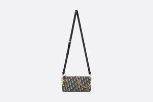 30 Montaigne Mini Shoulder Bag • Blue Dior Oblique Jacquard