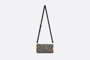 30 Montaigne Mini Shoulder Bag • Blue Dior Oblique Jacquard