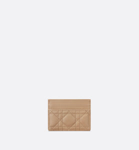 Dior Caro Five-Slot Card Holder • Biscuit Supple Cannage Calfskin