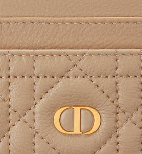 Dior Caro Five-Slot Card Holder • Biscuit Supple Cannage Calfskin