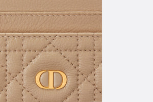 Dior Caro Five-Slot Card Holder • Biscuit Supple Cannage Calfskin