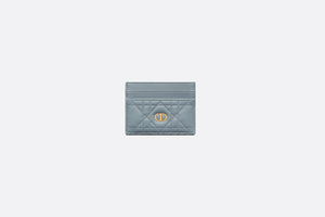 Dior Caro Five-Slot Card Holder • Cloud Blue Supple Cannage Calfskin