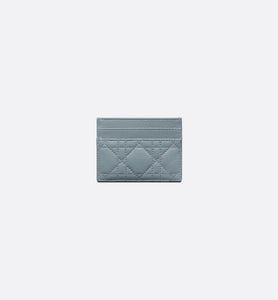 Dior Caro Five-Slot Card Holder • Cloud Blue Supple Cannage Calfskin