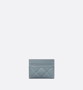 Dior Caro Five-Slot Card Holder • Cloud Blue Supple Cannage Calfskin