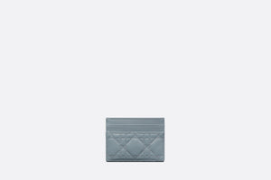 Dior Caro Five-Slot Card Holder • Cloud Blue Supple Cannage Calfskin