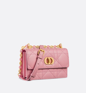 Miss Caro Mini Bag • Melocoton Pink Macrocannage Lambskin