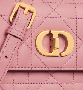 Miss Caro Mini Bag • Melocoton Pink Macrocannage Lambskin