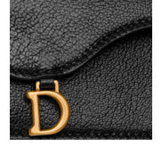 Saddle Flap Compact Zipped Card Holder • Black Goatskin