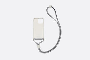 Dior Vibe Cover for iPhone 13 Pro with Cord • White Calfskin