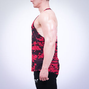 CAMO RED GYM STRINGER