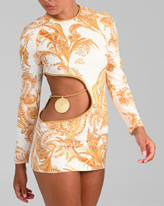 Odessia Mini Dress in Tuscany Print Ready To Ship