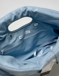 Dumpling textured blue bag