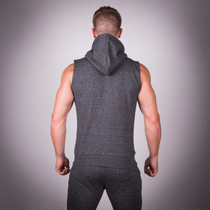 Ribbed Hoodie - Melange Grey