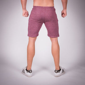 Ribbed Shorts - Melange Maroon