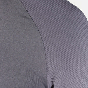Statement Ribbed Tech Tee - Asphalt