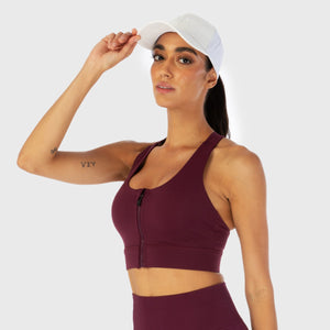 Infinity Zip Up Workout Bra - Grape