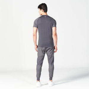 Statement Ribbed Tech Tee - Asphalt