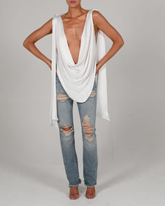 Tate Top in Ivory Satin Ready to Ship