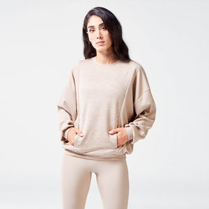 Code Ribbed Sweatshirt - Cobblestone Marl