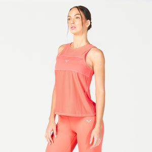 Mesh Reversible Tank - Hot Coral