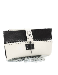 2tone open seam long wallet