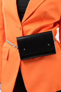 Leather Chain Crossbody Belt Bag