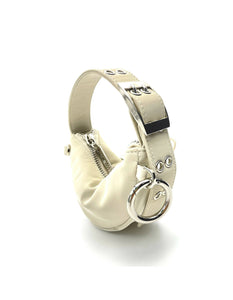 BABY SASHA KEYRING BAG - GLOSSY IVORY